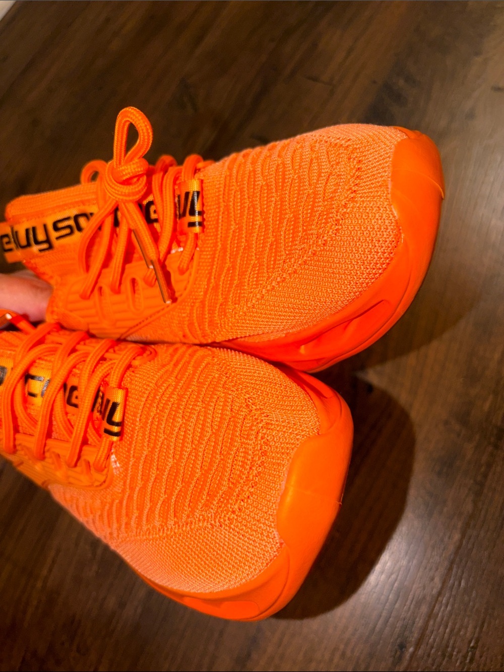 Women’s Lightweight Knit Sneakers in Bright Orange - Picture 5 of 9